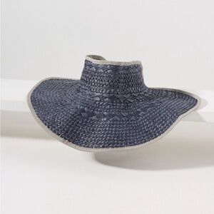 Anthropologie Navy Woven Hat